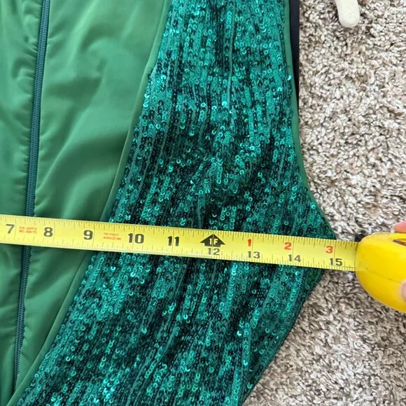 Revolve NBD Elektra Gown Party Dress Emerald Green Kelly sequins maxi sz small - Picture 15 of 16